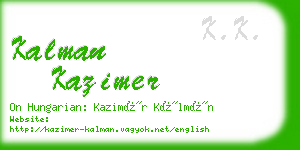 kalman kazimer business card